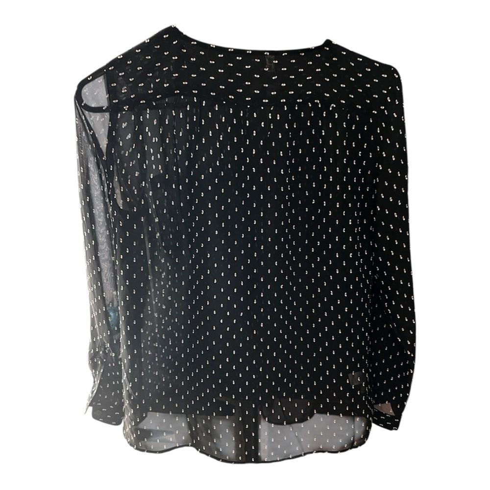 LOFT Black and White Patterned Blouse - Picture 2 of 3